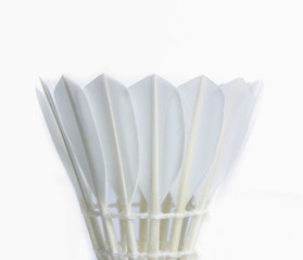 White Feather Shuttlecocks Badminton isolated on white
