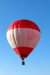 Beautiful view of hot air balloon in blue sky