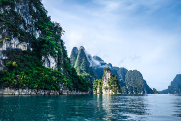Cheow Lan Lake cliffs, Khao Sok National Park, Thailand
