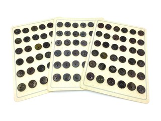 Vintage Dressmaker Tailor Buttons isolated on white background