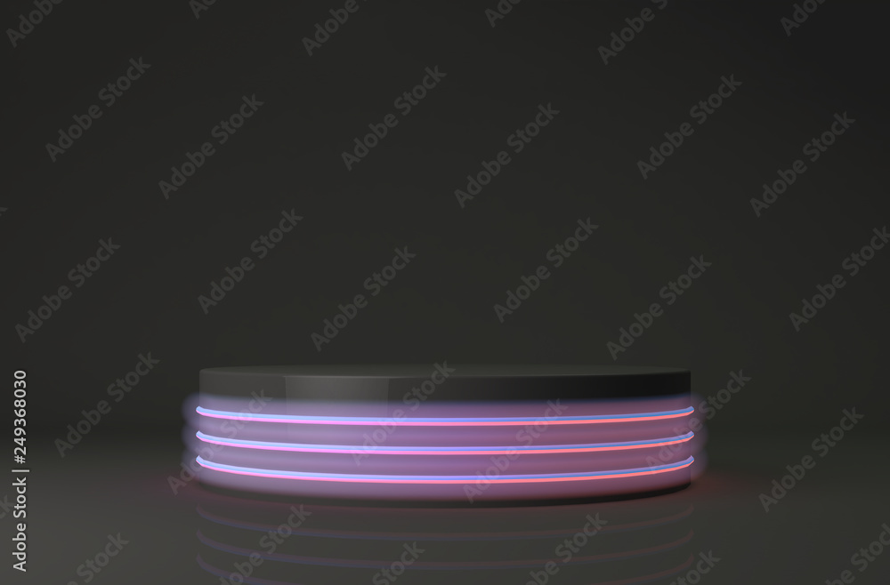 Poster minimalistic showcase with empty space. design for product presentation in trendy, modern style. 3d 