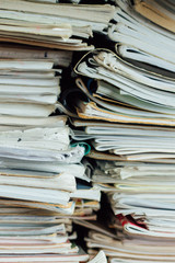 Stack of notebooks with notes