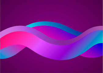 The curve colorful wave abstract background - Vector