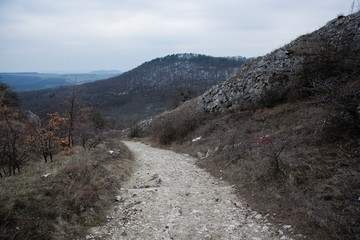 The rocky road in South Moravia, situated on the hillside of Devin, is a panorama of the vast surroundings