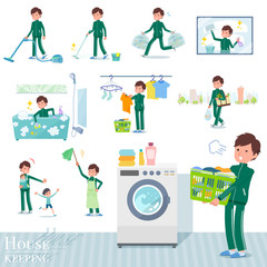 flat type school boy green jersey_housekeeping