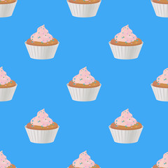 Cupcake seamless pattern