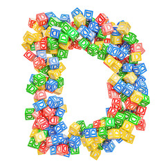 Letter D, from ABC Alphabet Wooden Blocks. 3D rendering