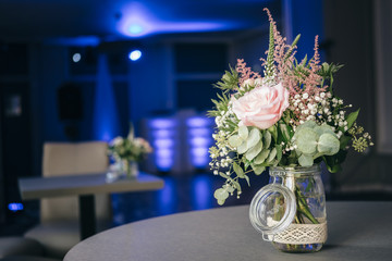Flowers on reception tables