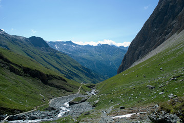 the splendid view of almost 4000 meters of altitude on the Grossglockner, in Austria