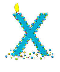 Alphabet Birthday Cake Candle X