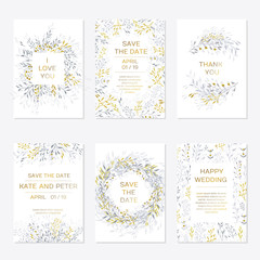 Romantic tender floral design for wedding invitation
