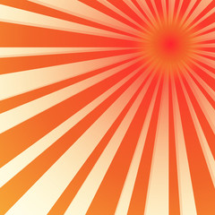 Bright sun, rays in the form of stripes. Retro illustration for magazine, poster, book cover, banner, flyer, booklet. - Vector graphics