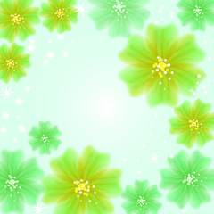 Abstract creative background in the form of bright delicate blooming flowers - Vector Graphics