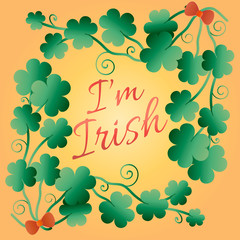 Kiss me, I am irish. typographic style poster for St. Patrick's Day. Lettering t-shirt design. Saint Patrick's Day celebration, vector illustration. Vintage typographic design for St. Patrick's Day