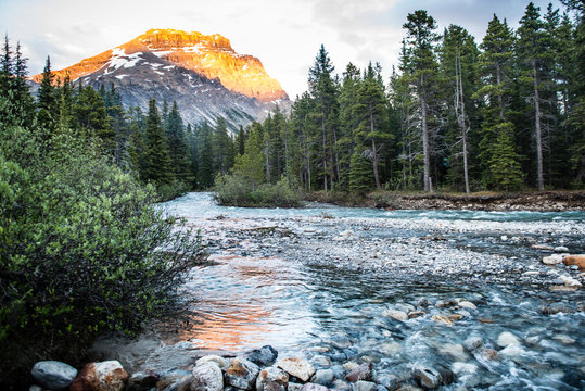Sunset in Banff National Park in Canada.