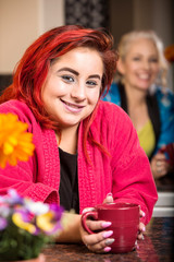 Smiling Girl in Kitchen