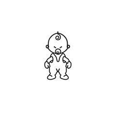 Child Line Logo Cartoon Characters Baby Face icon