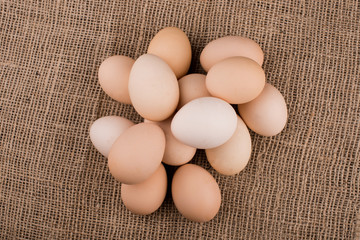  chicken eggs closeup.