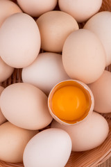  chicken eggs closeup.