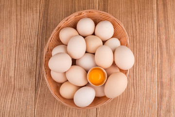  chicken eggs closeup.