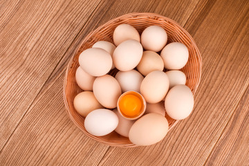  chicken eggs closeup.