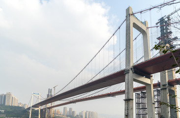 Obraz premium Bridges under construction in Chongqing, China