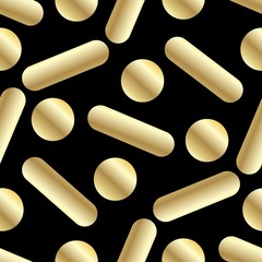 Abstract background with gold shapes. Minimal futuristic design. Modern trendy cover design. Vector 3d illustration of liquid golden metallic elements.