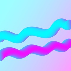 Abstract 3D Colorful Curve Lines Vector Trendy 3d trendy gradient shapes, great design for any purposes. Abstract fluid 3d shape. Vector minimal banner. Hipster modern geometric abstract background.