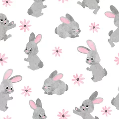 Photo sur Plexiglas Lapin Motif de lapin mignon aquarelle transparente. Fond de lapin de vecteur pour les enfants