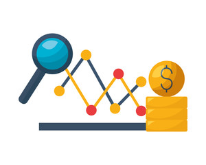 chart stock market money coins