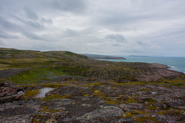 landscape with lake and mountains Териберка Баренцево море Кольский полуостров