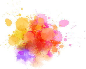 Multicolored splash watercolor blot