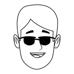 young man head sunglasses