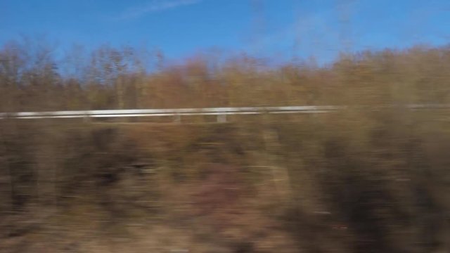 train ride German countryside background plate