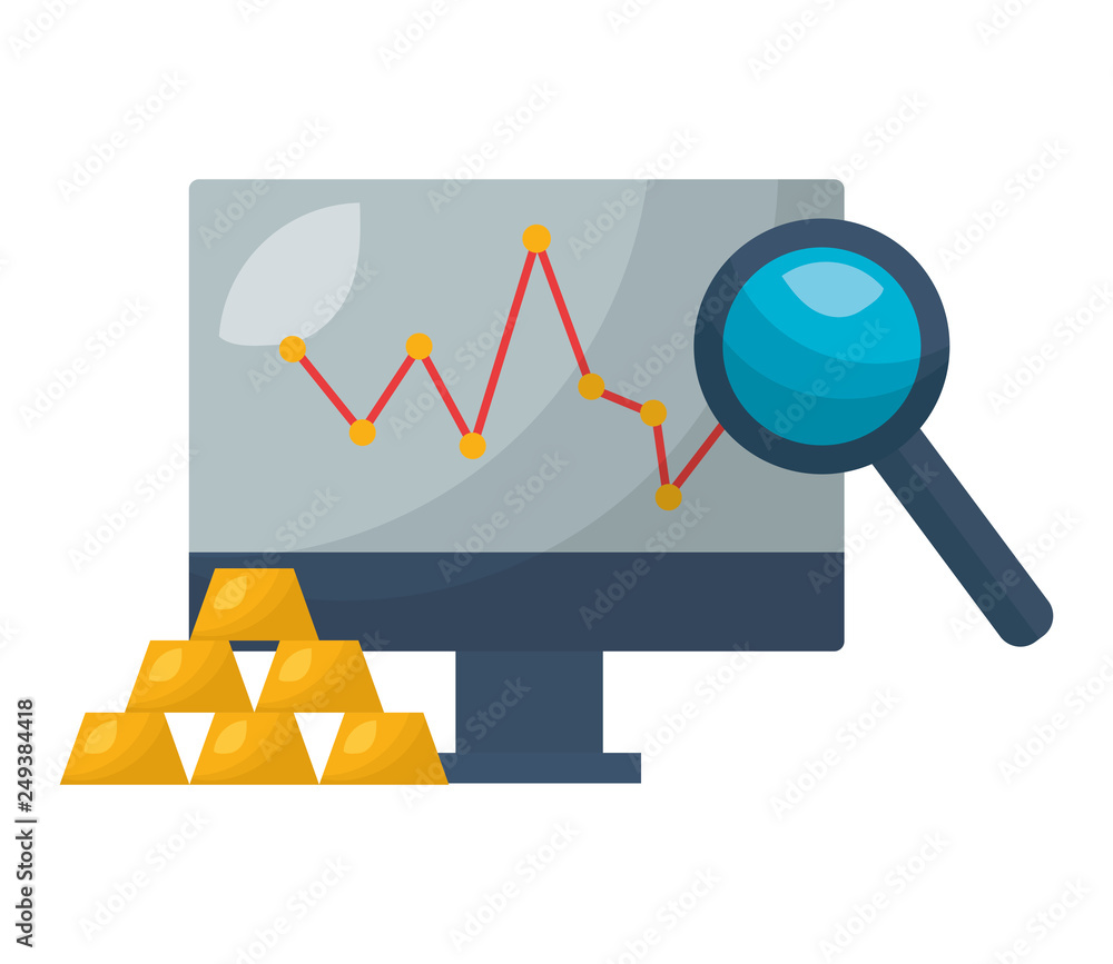 Poster computer report analysis stock market