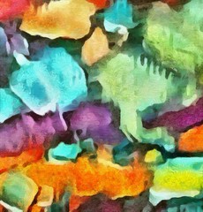 Multi-color brush strokes in oil structure. Grunge fine art mixed media texture. Artistic detailed background. Interesting designed pattern. Prints backdrop.