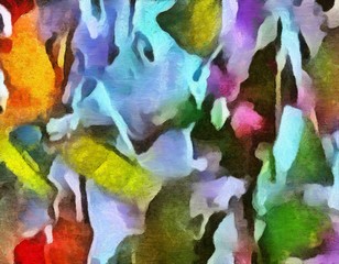 Multi-color brush strokes in oil structure. Grunge fine art mixed media texture. Artistic detailed background. Interesting designed pattern. Prints backdrop.