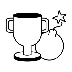 trophy and bomb cartoon video game