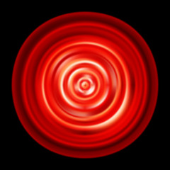 Red circle. Abstract rotating disc isolated on black. Vector