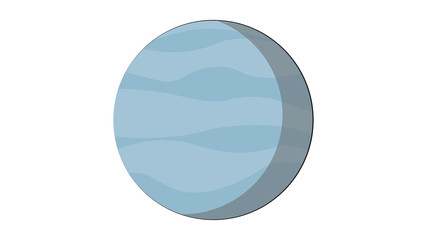 Uranus vector. Solar System planets flat vector. Planets simple cartoon