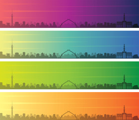 Obraz premium Baghdad Multiple Color Gradient Skyline Banner