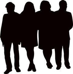 family members, silhouette vector