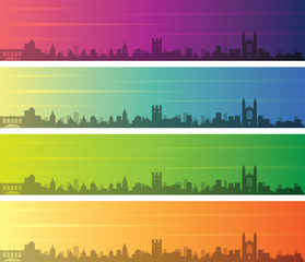 Cambridge Multiple Color Gradient Skyline Banner