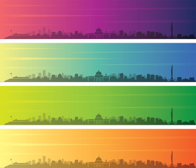 Luanda Multiple Color Gradient Skyline Banner