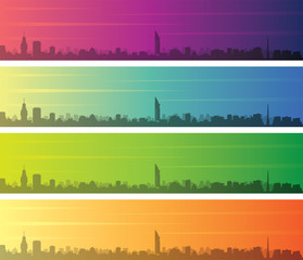 Montevideo Multiple Color Gradient Skyline Banner