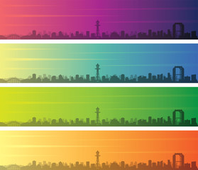 Fototapeta premium Baner Skyline z wielokolorowym gradientem w Osace