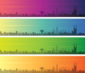 Riyadh Multiple Color Gradient Skyline Banner