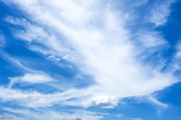 Dynamic sky and clouds with copy space. Abstract wallpaper