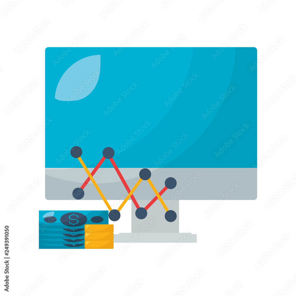 Poster computer banknote coins chart