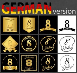 Naklejka premium German set of number 8 templates